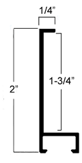 Deep metal frame with a 1/4 " face. This moulding comes in solid black with a horizontal brushed metal texture and matte finish.