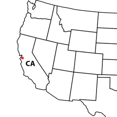 Map showing the location of San Jose, within California USA